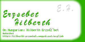 erzsebet hilberth business card